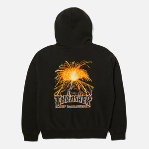 HUF X Thrasher Meltdown Heavyweight Hoodie - Washed Black