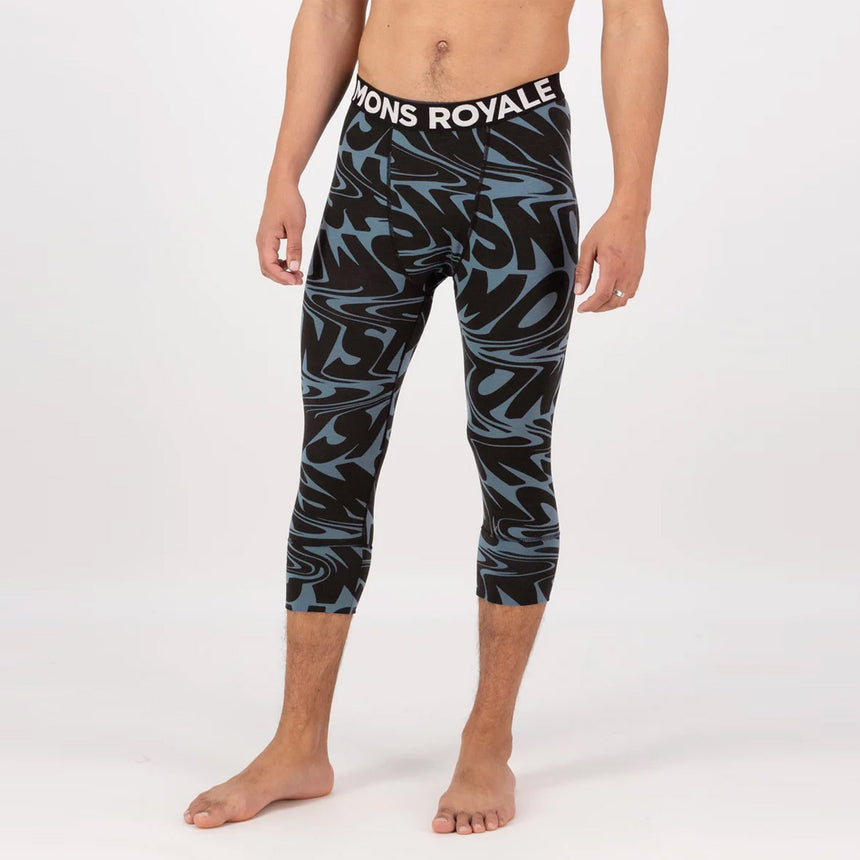 MONS ROYALE Cascade Merino 3/4 Legging - Signal Lost Goblin Blue