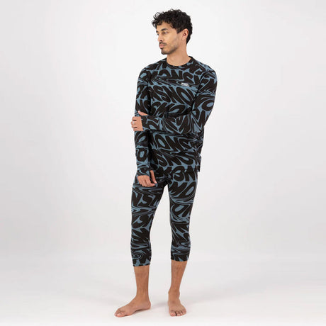 MONS ROYALE Cascade Merino 3/4 Legging - Signal Lost Goblin Blue