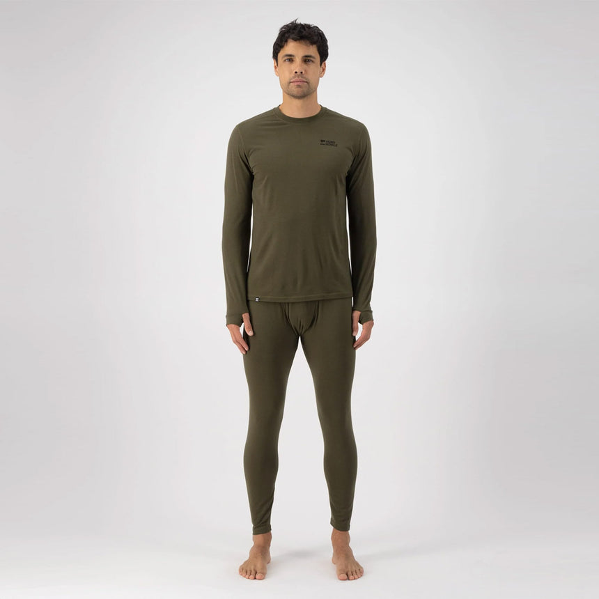 MONS ROYALE Cascade Merino Long Sleeve - Dark Olive