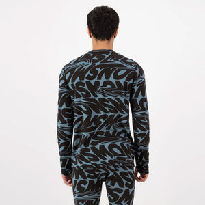MONS ROYALE Cascade Merino Long Sleeve - Signal Lost Goblin Blue