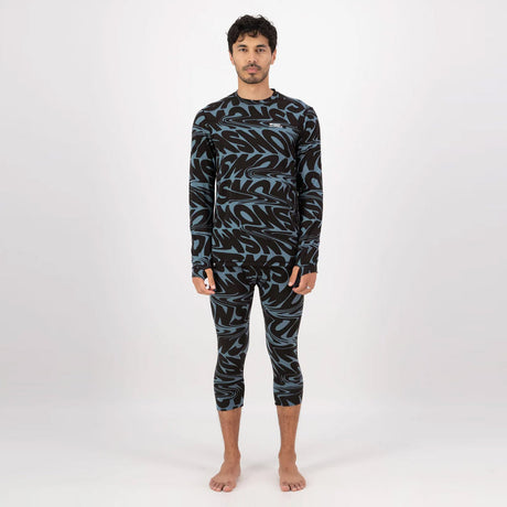MONS ROYALE Cascade Merino Long Sleeve - Signal Lost Goblin Blue