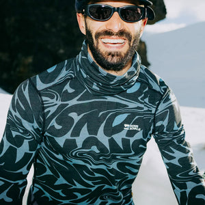 MONS ROYALE Cascade Merino Long Sleeve - Signal Lost Goblin Blue