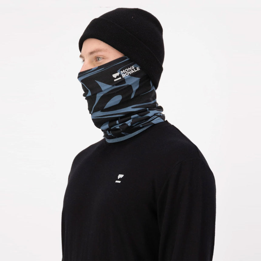 MONS ROYALE Daily Dose Neckwarmer - Signal Lost Goblin Blue