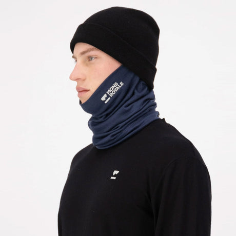 MONS ROYALE Double Up Merino Neckwarmer - Midnight