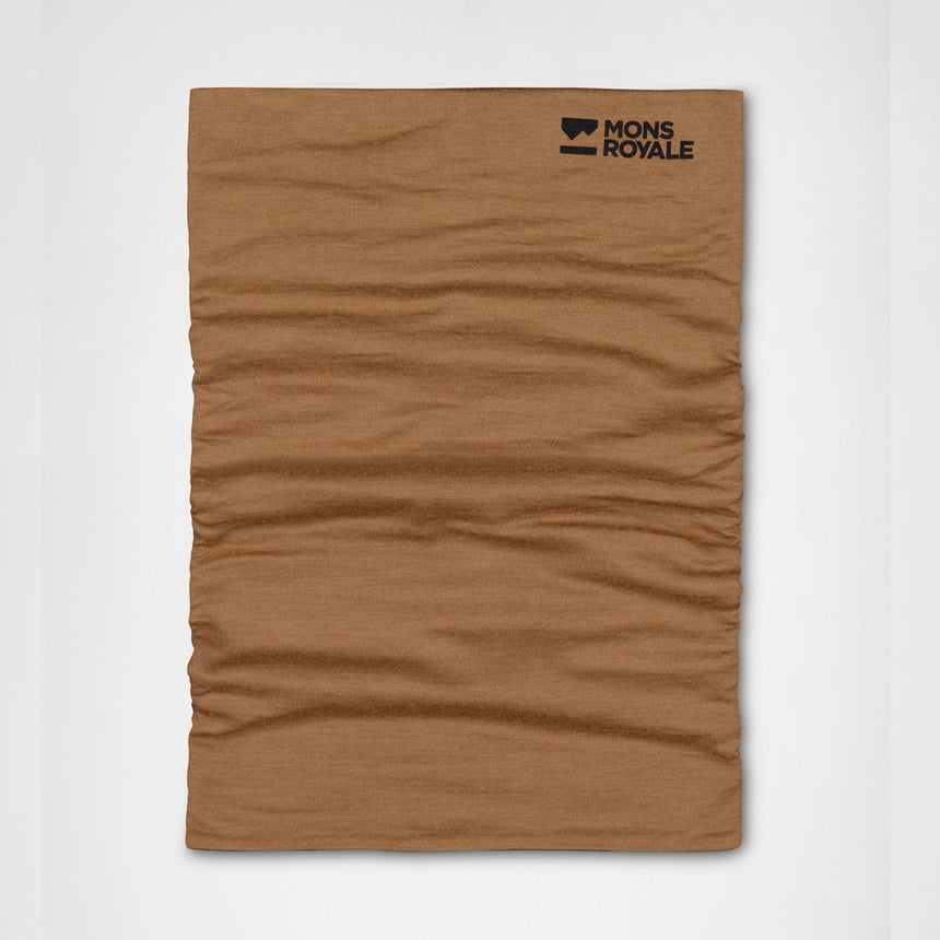 MONS ROYALE Double Up Merino Neckwarmer - Toffee
