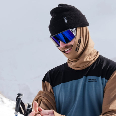 MONS ROYALE Double Up Merino Neckwarmer - Toffee