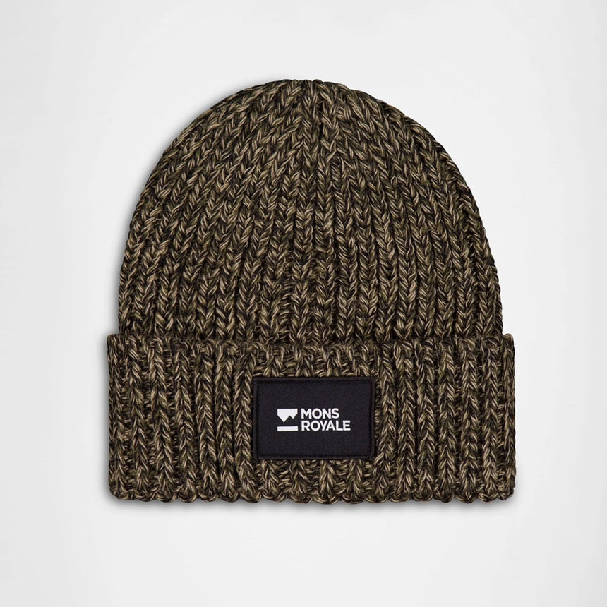 MONS ROYALE Triple Treat Merino Beanie - Dark Olive