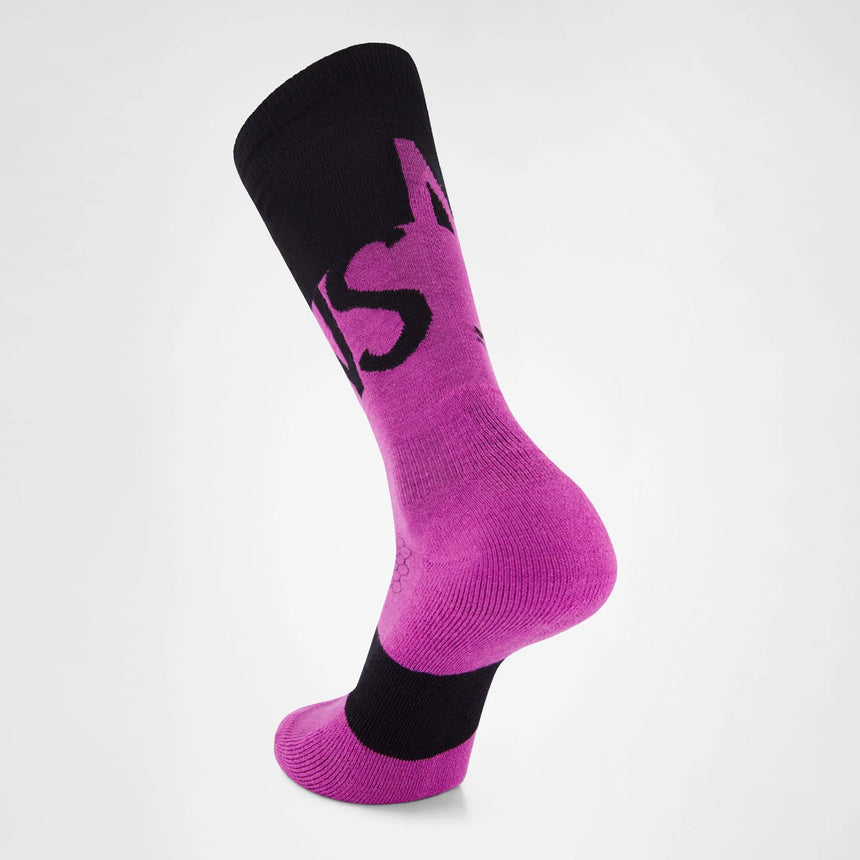 MONS ROYALE Unisex Ultra Cushion Snow Sock - Purple Bolt/Black
