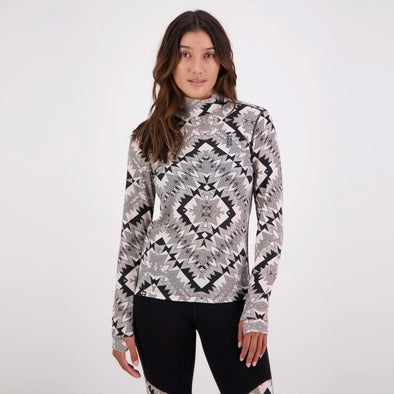 MONS ROYALE Women's Cascade 200 Flex Mock Neck Long Sleeve - Nordtek Night