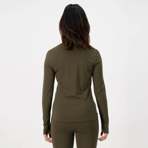 MONS ROYALE Women's Cascade Merino Long Sleeve - Dark Olive
