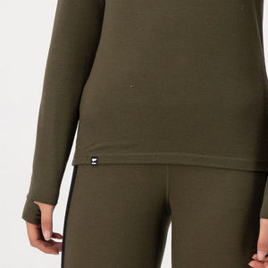 MONS ROYALE Women's Cascade Merino Long Sleeve - Dark Olive