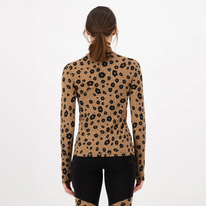 MONS ROYALE Women's Cascade Merino Mock Neck Long Sleeve - Aoraki Lily Toffee