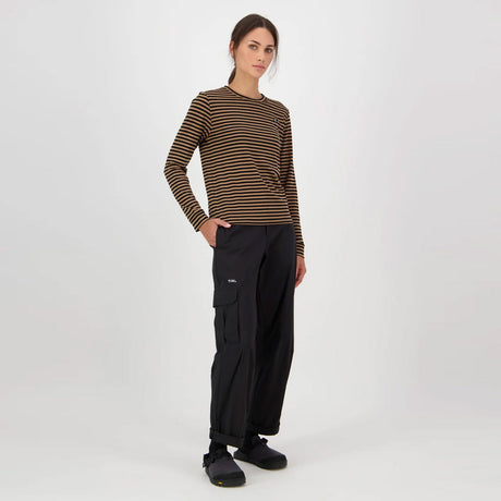MONS ROYALE Women's Icon Merino Long Sleeve - MR Stripe Toffee