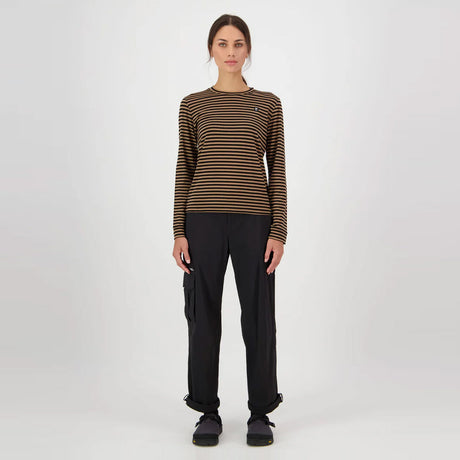 MONS ROYALE Women's Icon Merino Long Sleeve - MR Stripe Toffee