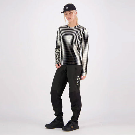 MONS ROYALE Women's Icon Merino Long Sleeve - MR Stripe