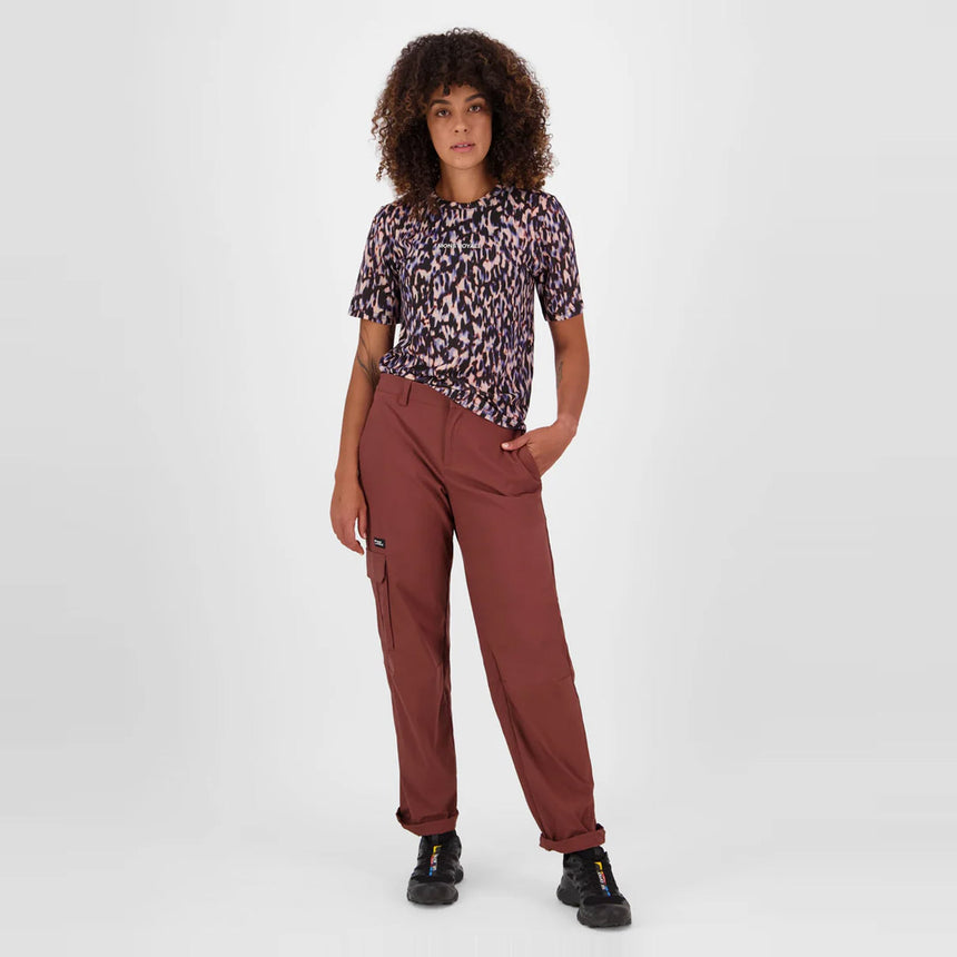 MONS ROYALE Women's Icon Merino Tee - Rock Leopard