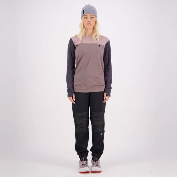 MONS ROYALE Women's Yotei Boyfriend Long Sleeve - Mauve Dust