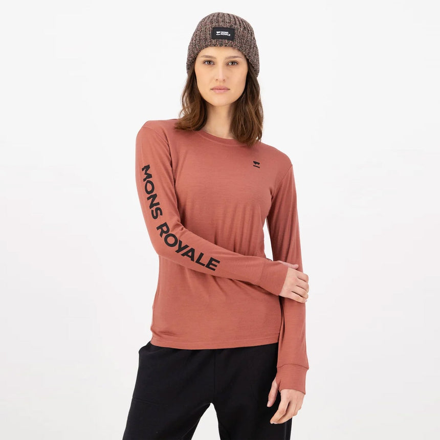 MONS ROYALE Women's Yotei Merino Classic Long Sleeve - Canyon Rose