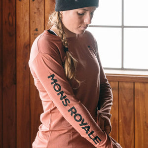 MONS ROYALE Women's Yotei Merino Classic Long Sleeve - Canyon Rose
