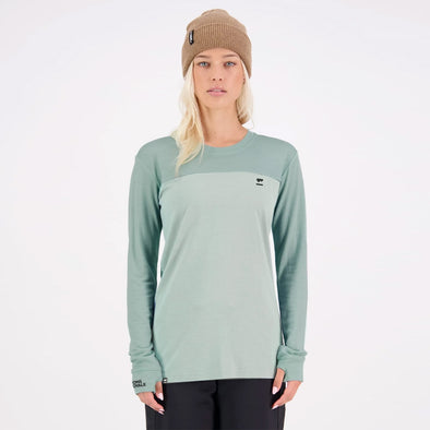 MONS ROYALE Women's Yotei Merino Classic Long Sleeve - Glacier/Dew