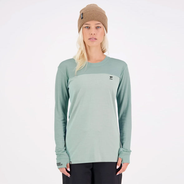 MONS ROYALE Women's Yotei Merino Classic Long Sleeve - Glacier/Dew