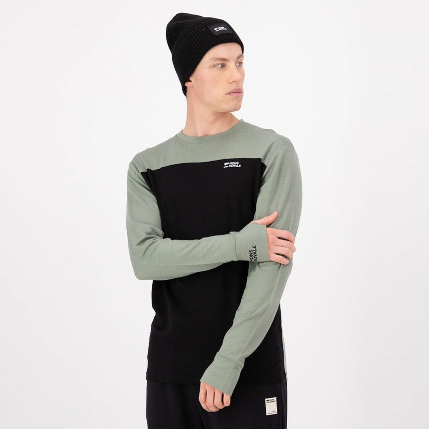 MONS ROYALE Yotei Merino Long Sleeve - Willow/Black