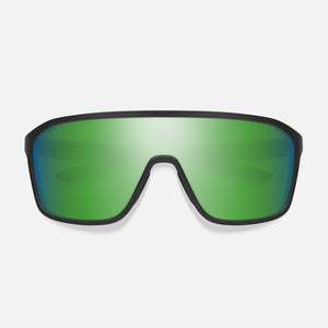 SMITH Boomtown Sunglasses - Matte Black/ChromaPop Polarized Green Mirror