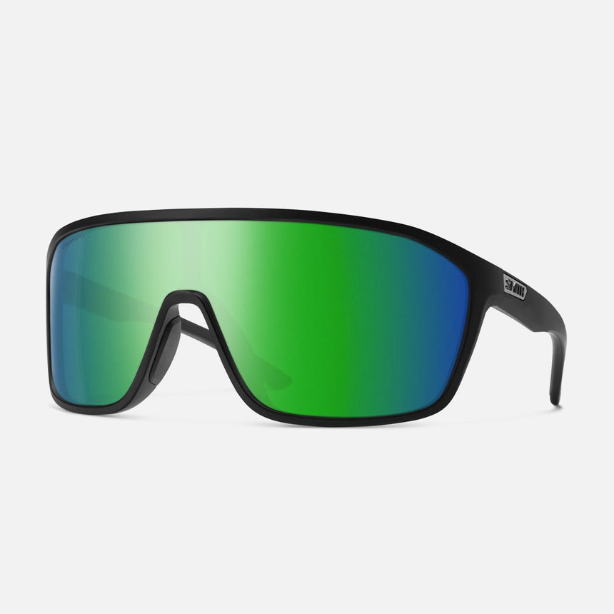SMITH Boomtown Sunglasses - Matte Black/ChromaPop Polarized Green Mirror