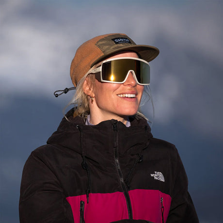 SMITH Pursuit Sunglasses - Matte Bone/ChromaPop Glacier Photochromic Copper to Gray with Gold Mirror