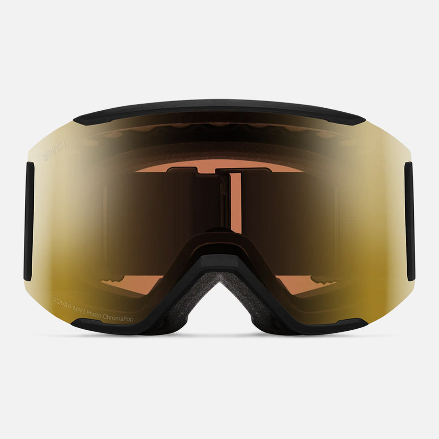 SMITH Squad Mag Low Bridge Goggle 2026 - Black/ChromaPop Pro Photochromic Gold Mirror