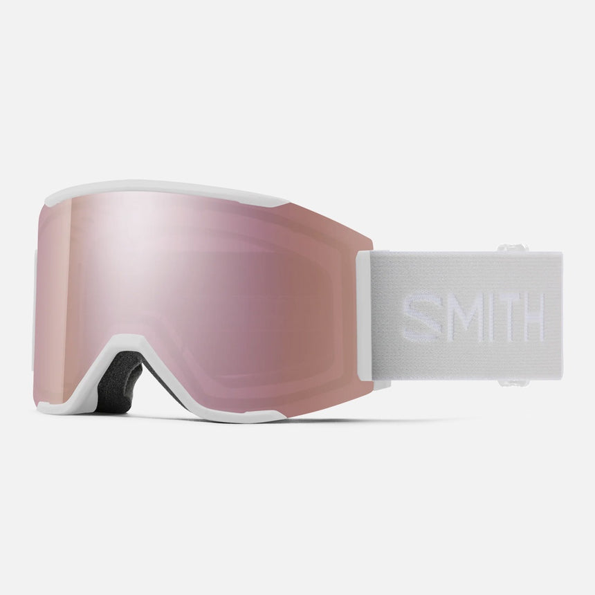 SMITH Squad Mag Low Bridge Goggle 2026 - White Vapor/ChromaPop Everyday Rose Gold Mirror