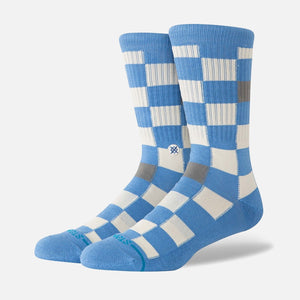 STANCE Chef Check Crew Sock - Capri Blue