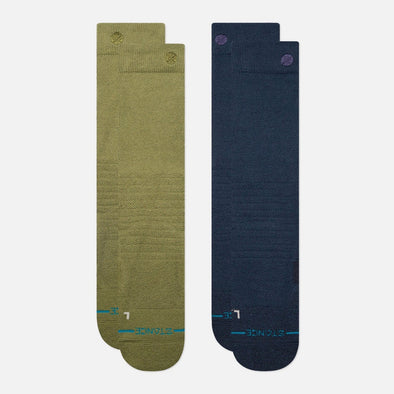 STANCE Iconic Mid Poly Snow Sock 2 Pack - Chive