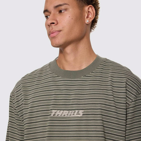 THILLS Built To Last Stripe Oversize Box Crop Tee - Beetle