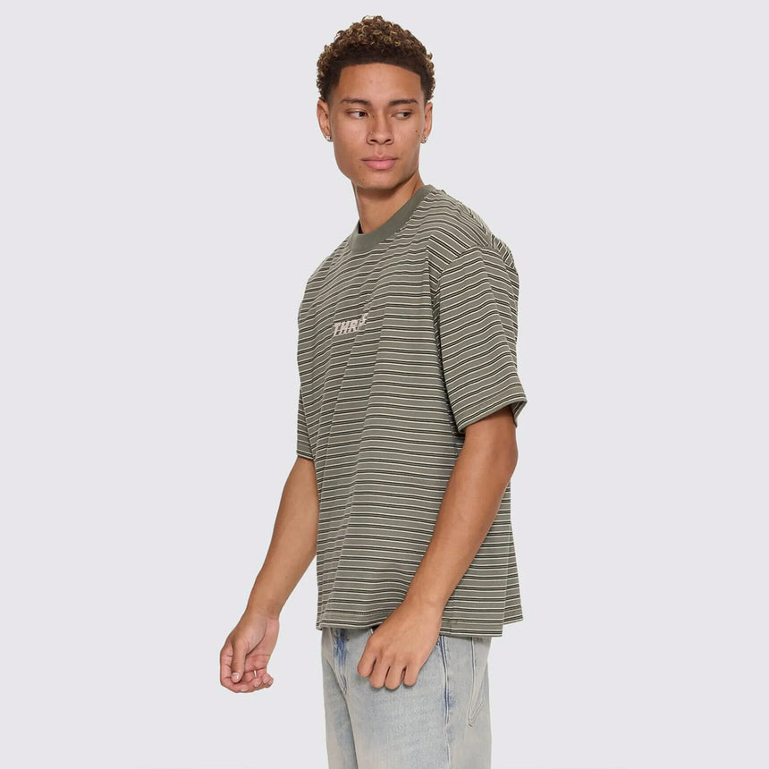 THILLS Built To Last Stripe Oversize Box Crop Tee - Beetle