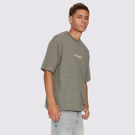 THILLS Built To Last Stripe Oversize Box Crop Tee - Beetle