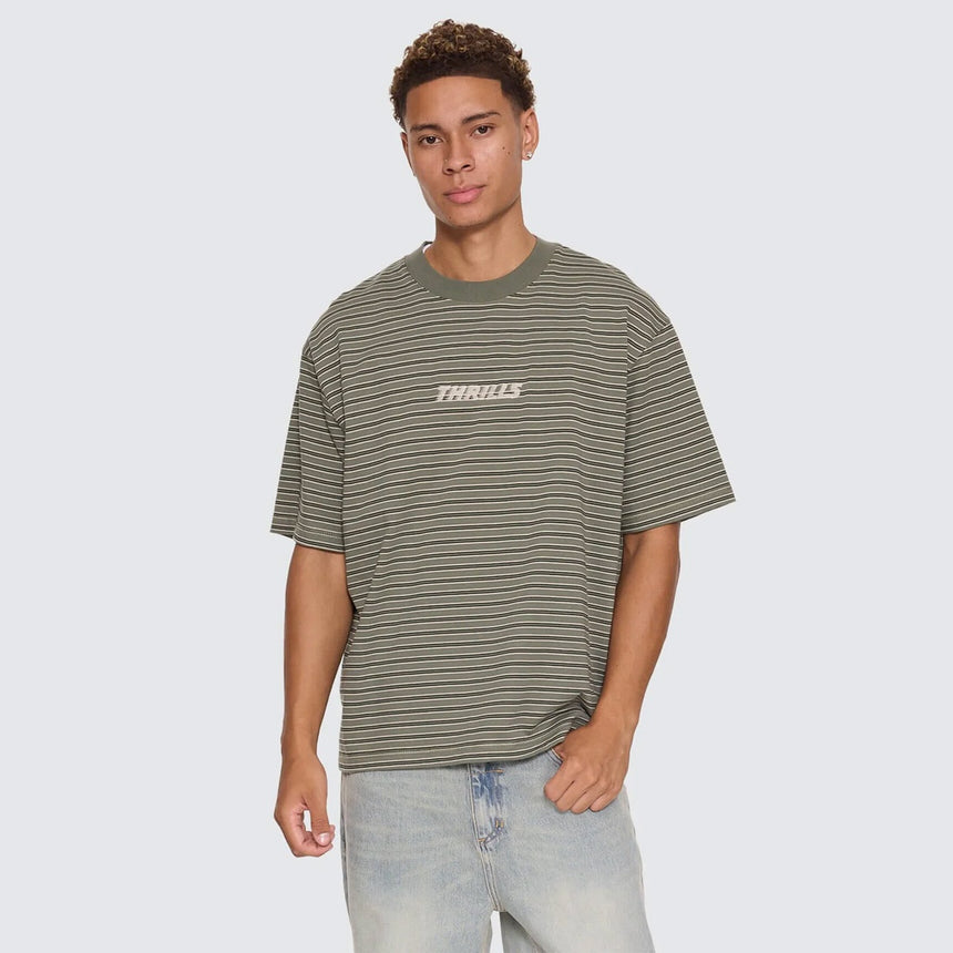 THILLS Built To Last Stripe Oversize Box Crop Tee - Beetle