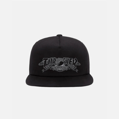 THRASHER X ANTIHERO Mag Banner Snapback - Black