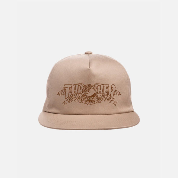 THRASHER X ANTIHERO Mag Banner Snapback - Khaki