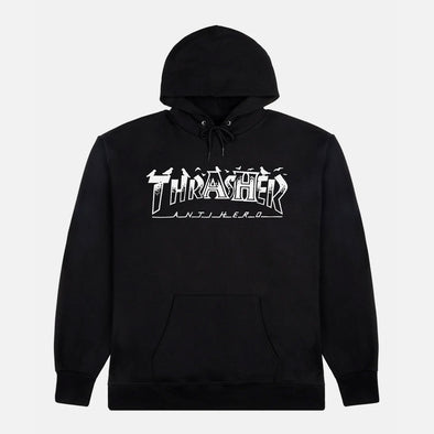 THRASHER X ANTIHERO Pigeon Mag Hood - Black