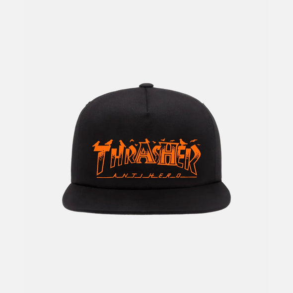 THRASHER X ANTIHERO Pigeon Mag Snapback - Black