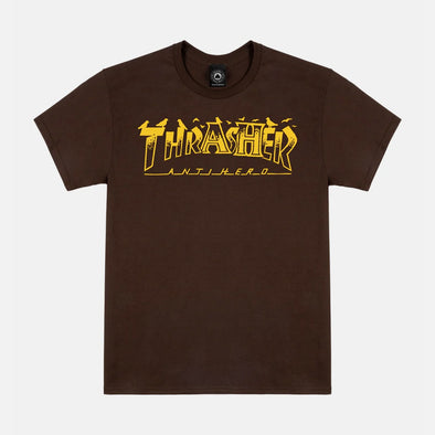 THRASHER X ANTIHERO Pigeon Mag Tee - Dark Chocolate