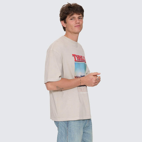 THRIILLS Skerrt Box Fit Oversize Cropped Tee - Oatmeal