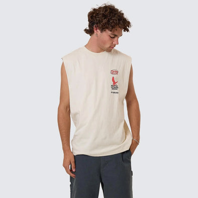 THRILLS 1st Grade Service Merch Fit Muscle Tee - Heritage White