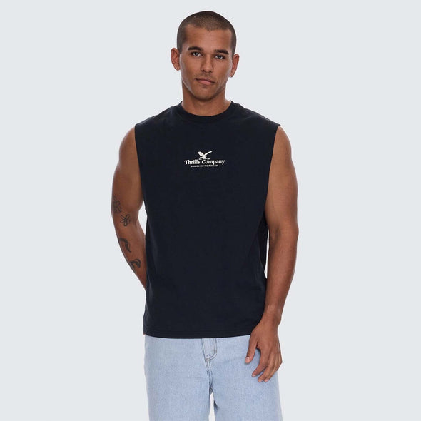 THRILLS A Haven For The Restless Merch Fit Muscle Tee - Washed Black