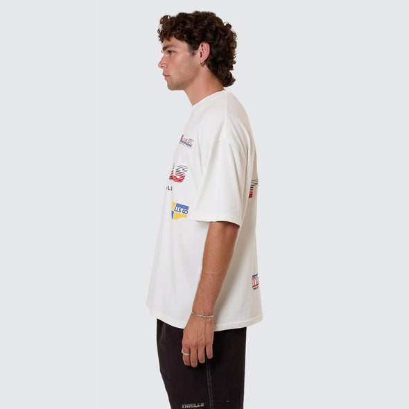 THRILLS Anarchy In Paradise Box Fit Oversize Tee - Dirty White