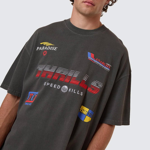 THRILLS Anarchy In Paradise Box Fit Oversize Tee - Merch Black
