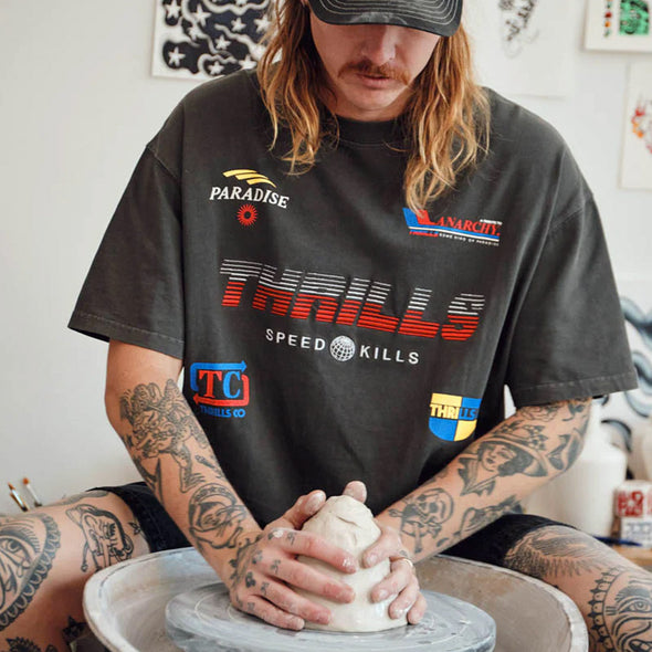 THRILLS Anarchy In Paradise Box Fit Oversize Tee - Merch Black