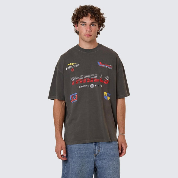 THRILLS Anarchy In Paradise Box Fit Oversize Tee - Merch Black